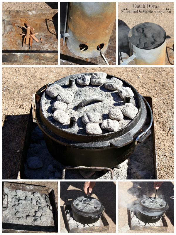 Coals on the Lid of a Dutch Oven Cooking Dinner Stock Image