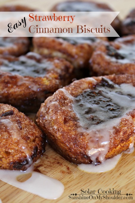 Strawberry Cinnamon Biscuits baked in a Solar Oven