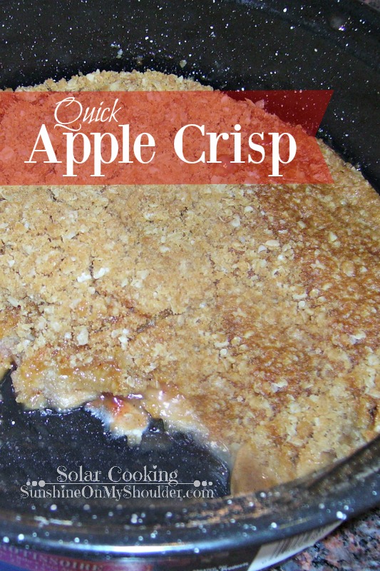 Quick Apple Crisp baked in a solar oven.