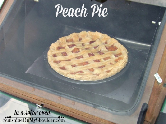Peach pie baked in a solar oven