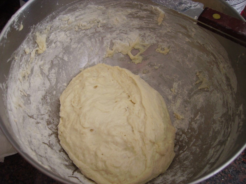 Homemade Cinnamon Swirl Bread ready for 1st rising