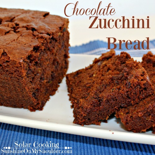 Chocolate Zucchini Bread baked in a solar oven