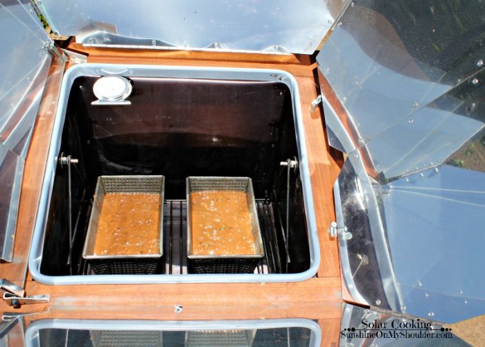 Chocolate Zucchini Bread baked in a solar oven
