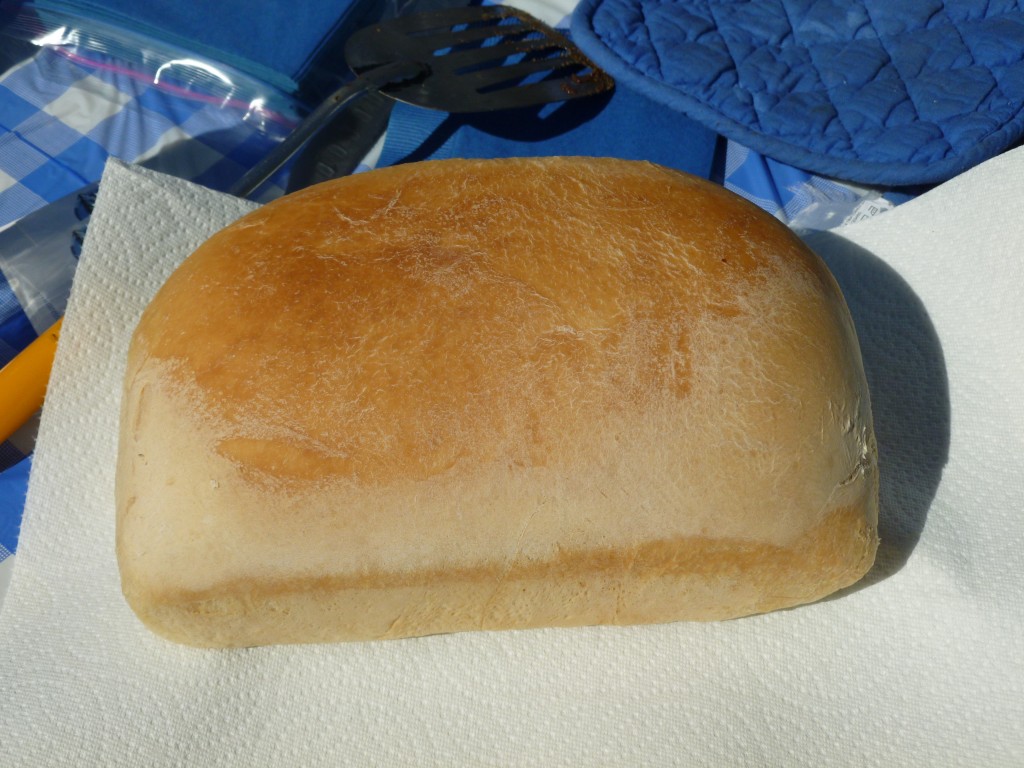 Fresh hot bread baked in a GSO solar oven