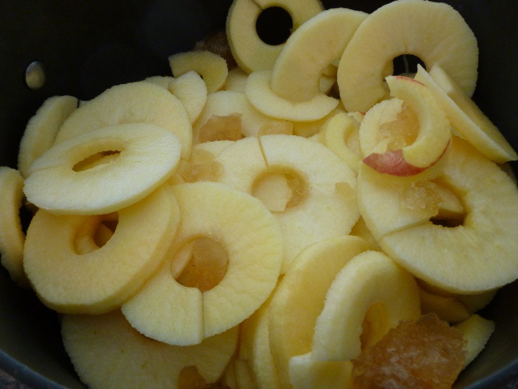 Apples, peeled, cored and sliced