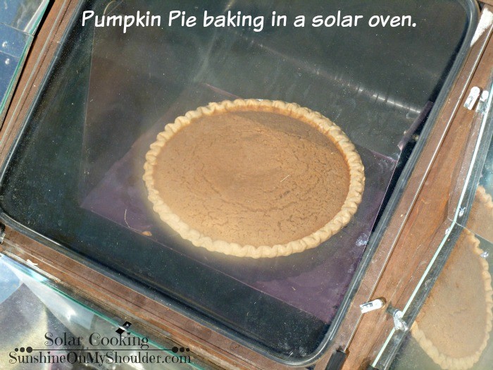 Pumpkin pie in a solar oven