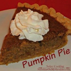 Pumpkin Pie baked in a solar oven