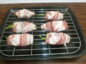 Bacon wrapped Chorizo Jalapeno Poppers