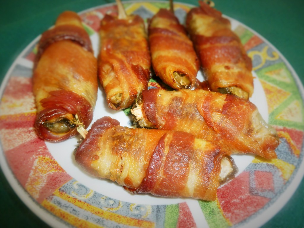 Bacon wrapped Chorizo Jalapeno Poppers