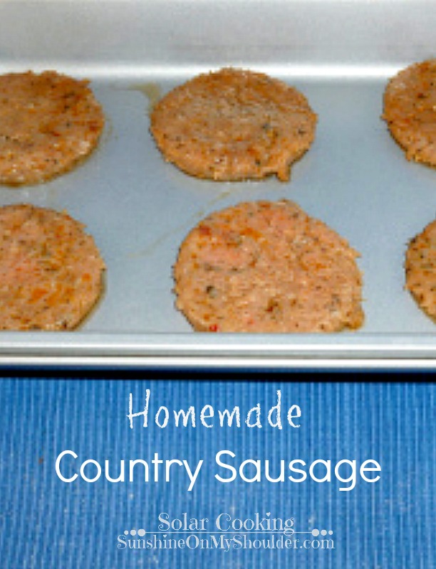 Homemade country sausage cooked in a solar cooker solar cooking recipe