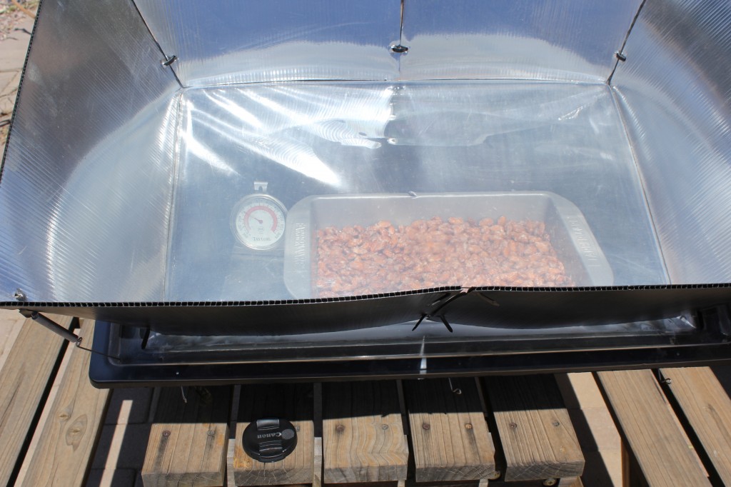 Sugar Glazed Almonds cooking in the Sport Solar Oven