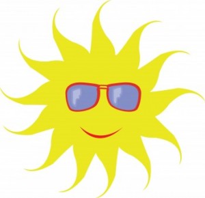 Solar cooking sun wearing sunglasses image