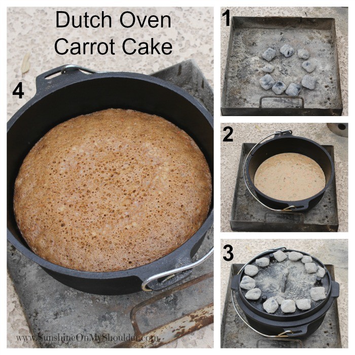 Collage of Carrot Cake in the Dutch Oven