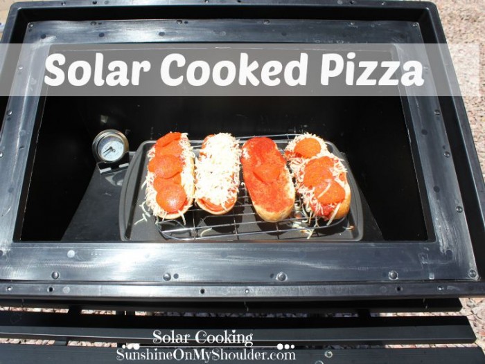 Solar cooked Pizza in a solar oven