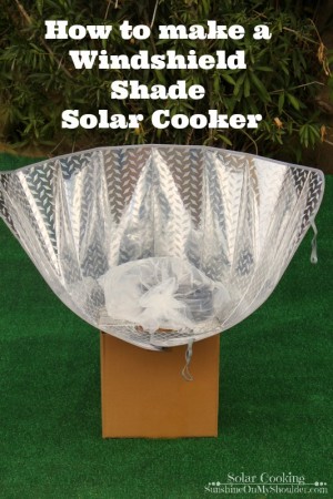 How to make a Windshield Shade solar cooker solar cooking