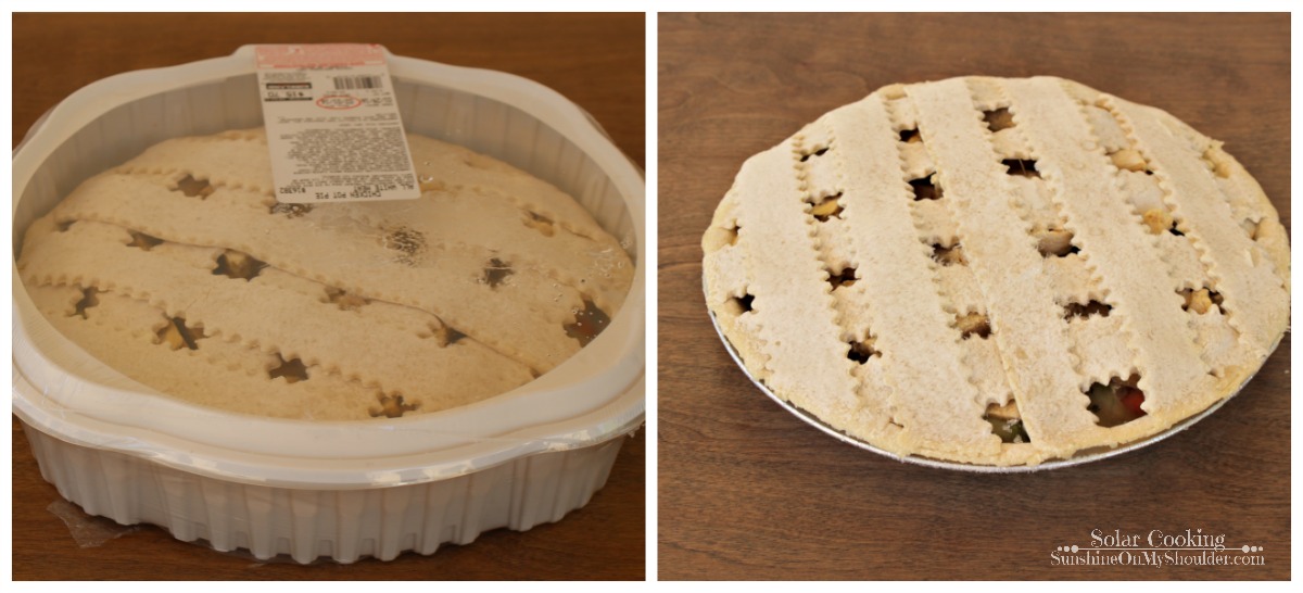 Frozen Pie baked in a solar oven