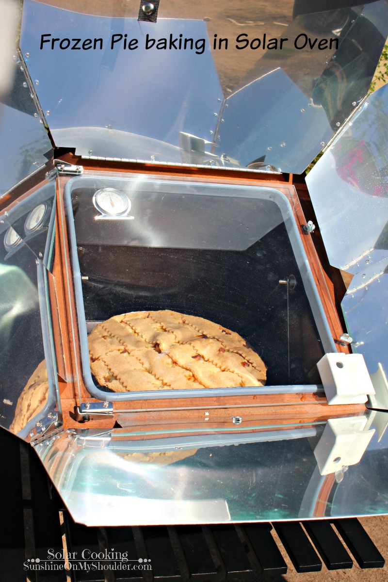 Frozen Pie baked in a solar oven