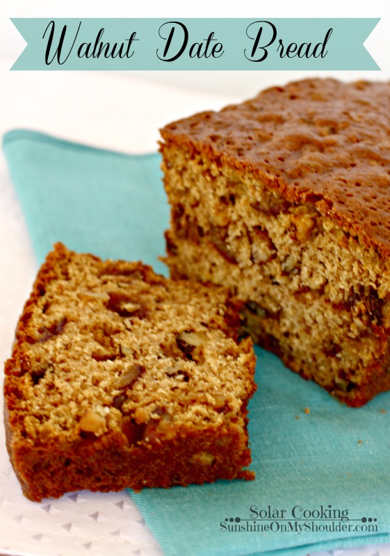 Walnut Date Bread baked in a solar oven solar cooking