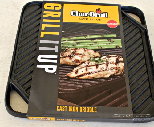 Char-Broil cast iron griddle pan used for solar cooking.