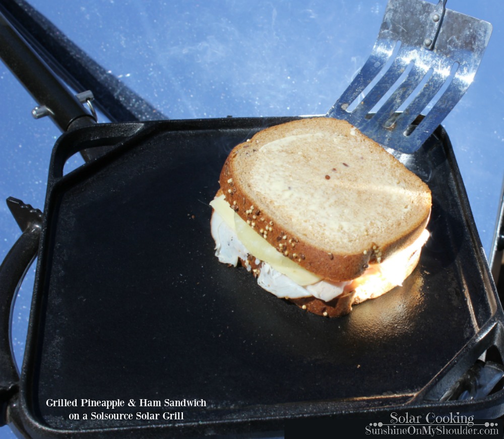 How to Grill a Pineapple Ham Sandwich on a Solar Grill.