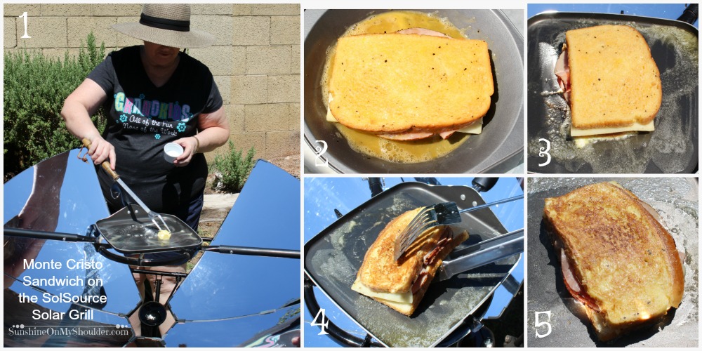 Monte Cristo Sandwich cooked on a Solsource Solar Grill