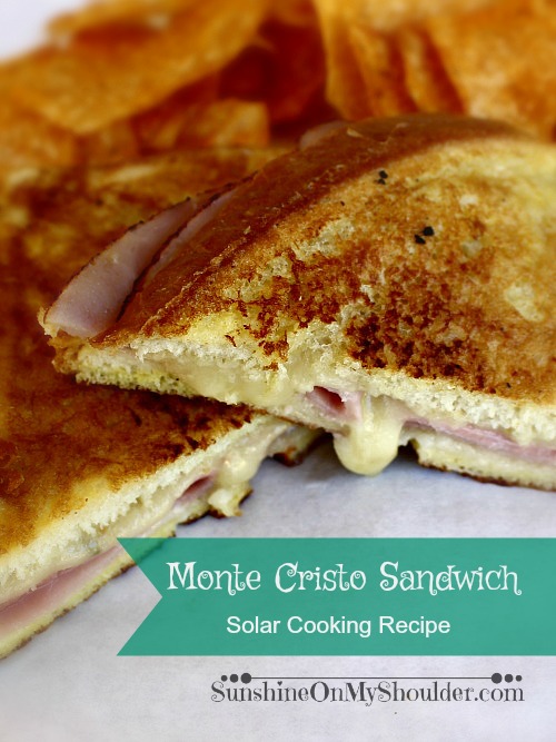 Monte Cristo Sandwich cooked on a Solsource Solar Grill