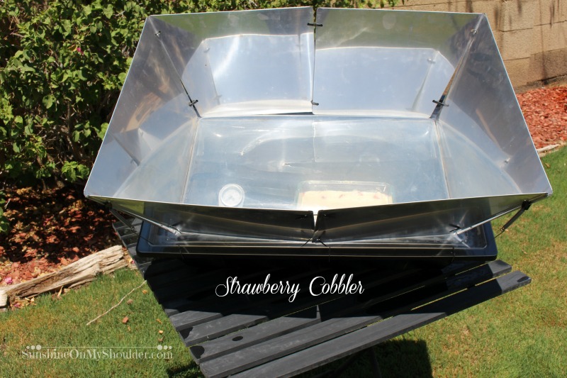 Strawberry Cobbler Baked in a Solar Oven